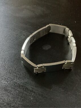 Men's Silver Stainless Steel Link Bracelet